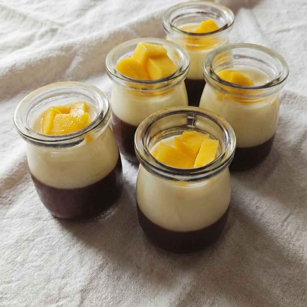 Homemade Dessert Chocolate and Mango Golek Pudding from the&nbsp;Backyard